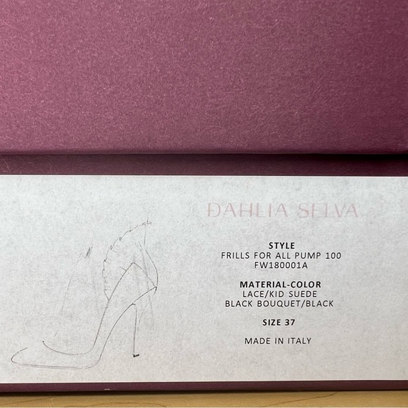 NWT Dahlia Selva Black Lace Pumps Frills For All Size 6 Euro 37 Italy MSRP $795 - Picture 13 of 13